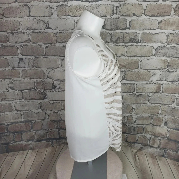 Calvin Klein Dressy Tank Crystal Accents  Zebra XS - Picture 5 of 11